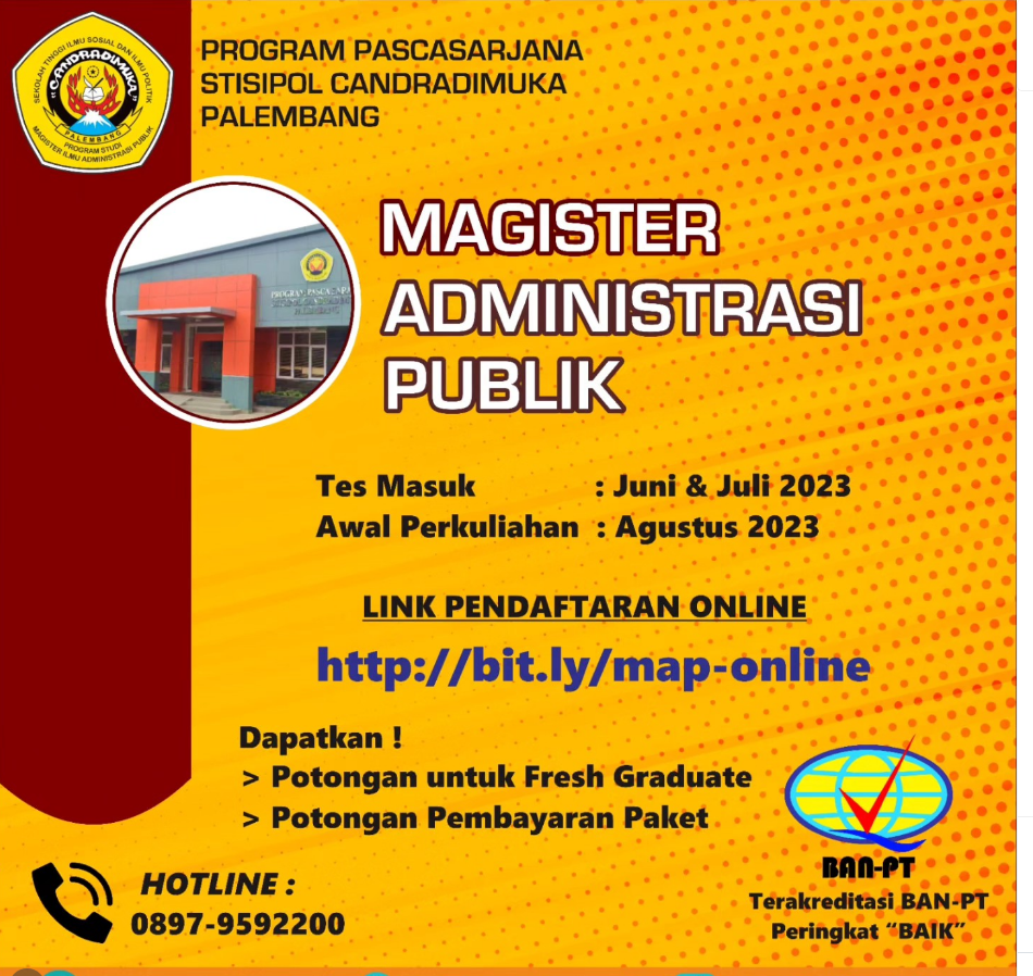 Poster penerimaan mahasiswa baru MAP STISIPOL Candradimuka